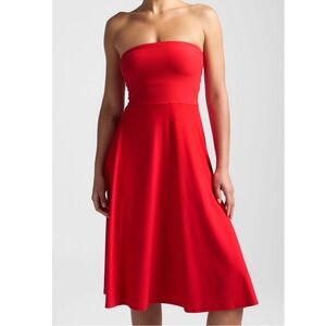 Beyond Yoga Red Strapless Dress